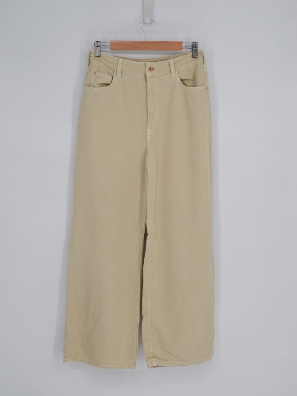 Anthropologie Pilcro The Annie Wide Leg Jeans 29 Natural Khaki Baggy High Rise - Picture 1 of 9